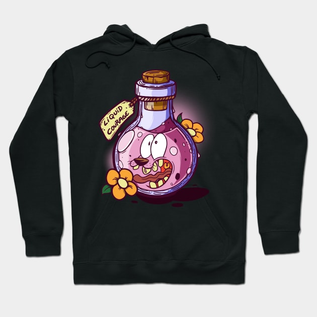 Courage The Cowardly Dog - Liquid Courage Hoodie by gseignemartin